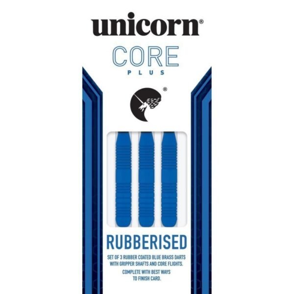Darts steel tip Unicorn Core Plus – Blue Rubberised Brass 21g: 8650 | 23g: 8651 | 25g: 8652