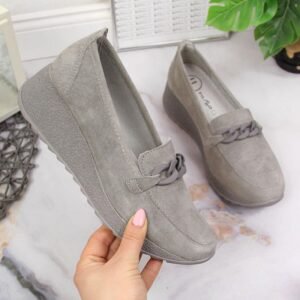 Leather shoes with chain Filippo W PAW337B gray