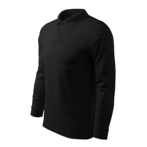 Malfini Single J. LS M MLI-21101 polo shirt black – L, Black