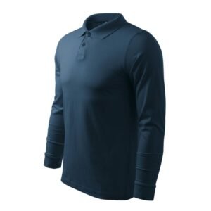 Malfini Single J. LS M MLI-21102 navy blue polo shirt – S, Navy blue