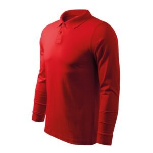 Polo shirt Malfini Single J. LS M MLI-21107 red – XL, Red