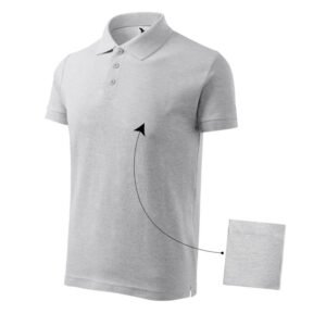 Malfini Cotton M MLI-21203 polo shirt light gray melange – L, Gray/Silver