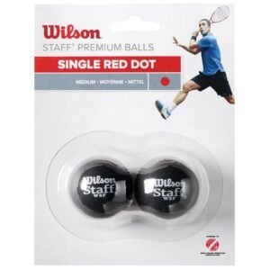 Wilson Staff Squash Red Dot Ball WRT617700 – one size, Black