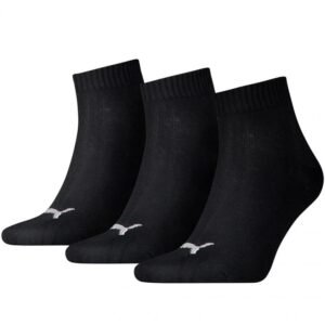 Puma Unisex Quarter Plain 3pak Socks 906978 32/27108000 12 – 39-42, Black