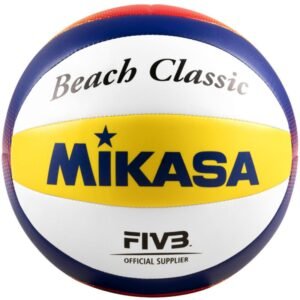 Beach volleyball ball Mikasa Beach Classic BV552C-WYBR – 5, White, Blue, Yellow