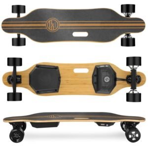 Hybrid electric skateboard Spokey E-Longbay 941207 – czarny, Brown