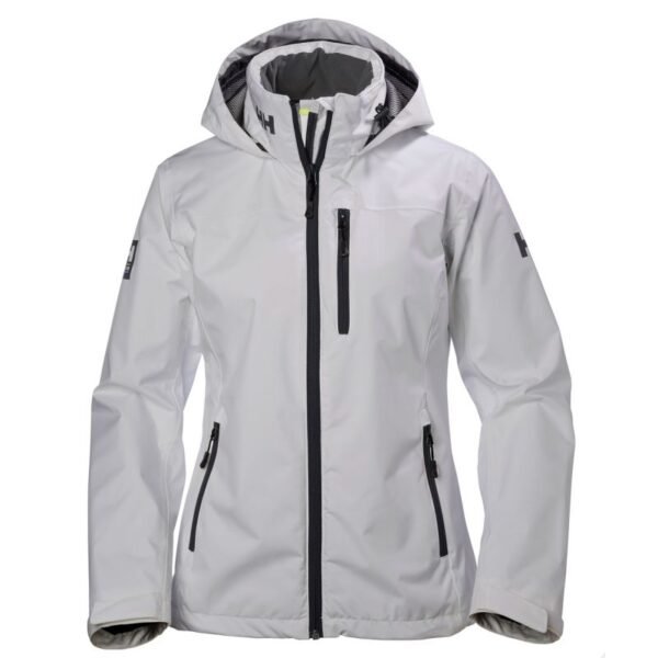 Helly Hansen Crew Hooded Jacket W 33899 853 – L, White, Gray/Silver