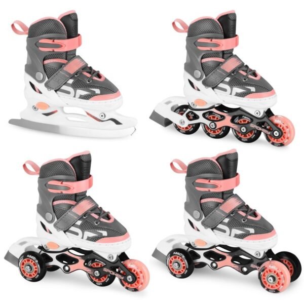 Spokey Quattro WH/SA Jr inline skates SPK-942024 38-41 – 38-41, Pink, Gray/Silver