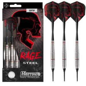 Harrows Rage Steel softip Ragesteel 16966 darts – 18 g, Black