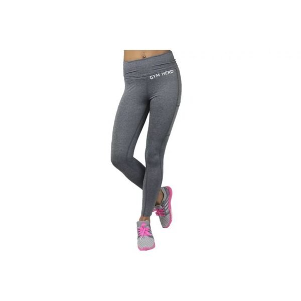 GymHero Leggings IN PUSHUP-GRAY – S, Gray/Silver