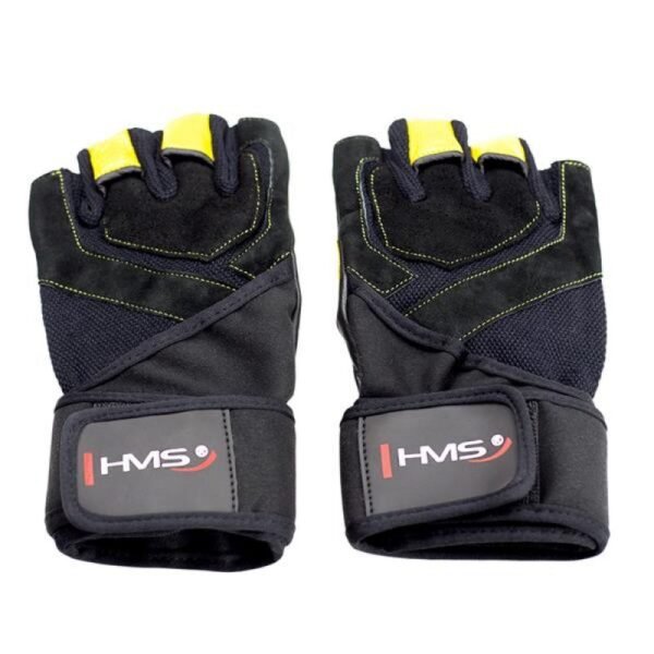 Black / Yellow HMS RST01 rL gym gloves – N/A, Black