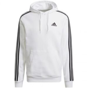 Adidas Essentials Fleece 3-Stripes Hoodie M GU2522 – M, White
