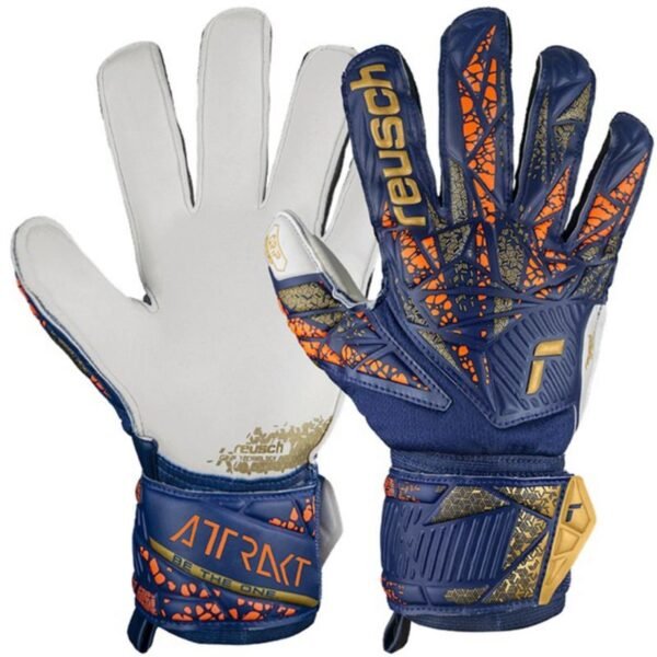 Reusch Attrakt Grip goalkeeper gloves 5470815 4410 – 10, Navy blue