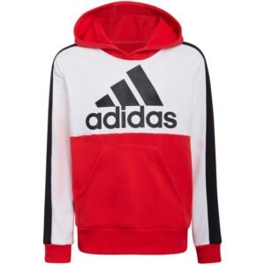 Adidas Colorblock Fleece Hoodie Jr HC5657 sweatshirt – 152cm, White, Red