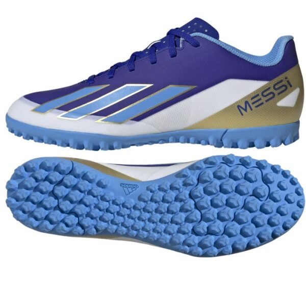 Adidas X Crazyfast Club Messi TF ID0726 shoes – 44, Navy blue, Blue, Golden
