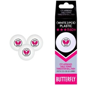 Butterfly R40+ table tennis balls *** 3 pcs S924903 – biały, White