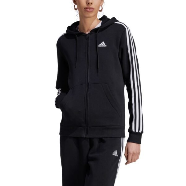 Adidas 3 Stripes FL Full-Zip Hoodie HZ5743 – S, Black