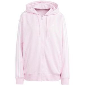 adidas Essentials 3-Stripes French Terry Oversized Full-Zip Hoodie W IR6132 – L, Pink