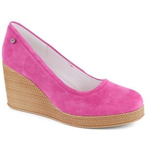 Leather suede wedge shoes Filippo W PAW339E fuchsia – 39, Pink