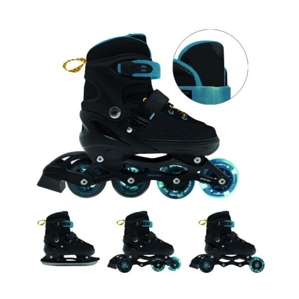 Spokey Quattro 4IN1 inline skates SPK-943433 size 34-37 BK/DBL – 34-37, Black