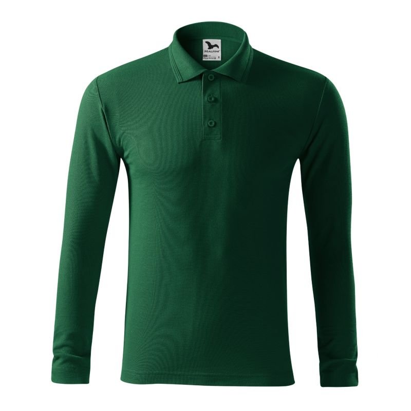 Malfini Pique Polo LS M MLI-221D3 dark green polo shirt