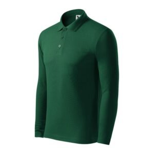 Malfini Pique Polo LS M MLI-221D3 dark green polo shirt – M, Green
