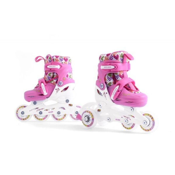 Smj Sport Hearts 2in1 roller skates + adjustable roller skates HS-TNK-000017130 – 26-29, White, Pink