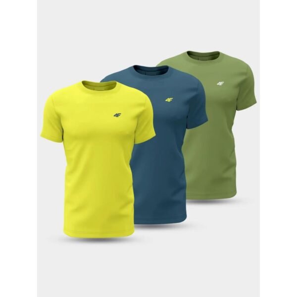 T-shirts 4F M 4FWSS24TTSHM1896-90S 3PAK – 5XL, Green, Yellow