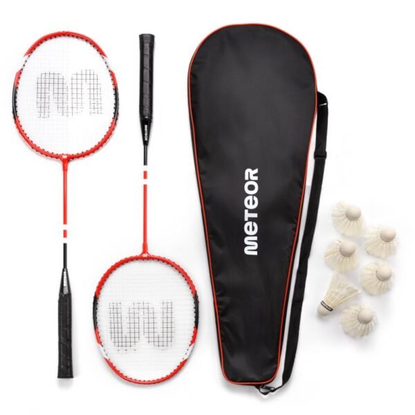 Meteor 16838 badminton set – uniw, Red