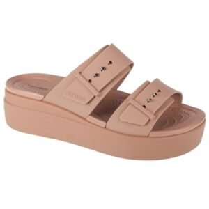 Crocs Brooklyn Low Wedge Sandal W 207431-2Q9 flip-flops – 38/39, Brown, Beige/Cream