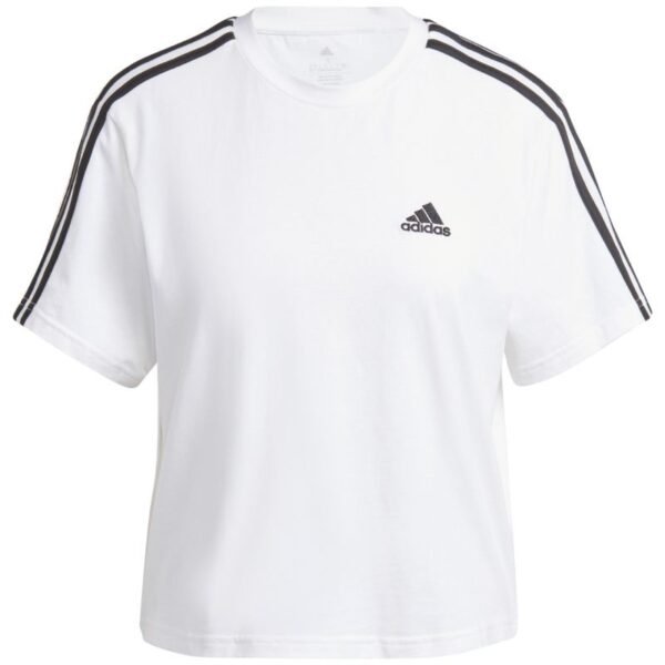 adidas Essentials 3-Stripes Single Jersey Crop Top W HR4915 – S, White